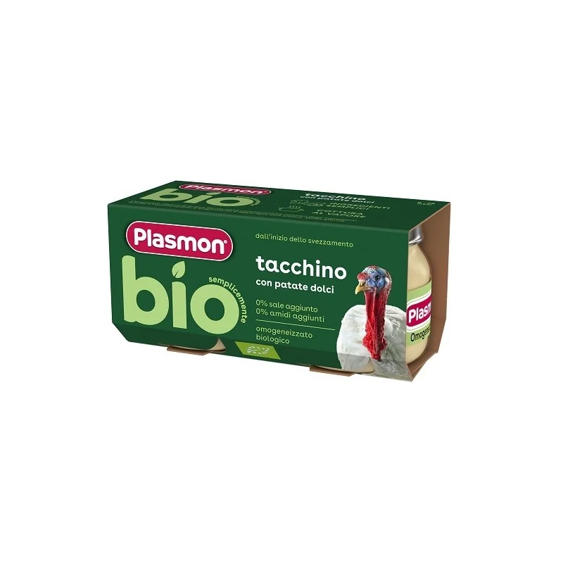 PLASMON Dinde homogénéisée biologique Plasmon, 2 morceaux, sans gluten