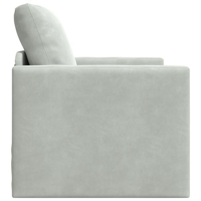 Divano trasformabile da pavimento in velluto 74x77x81 cm Grigio chiaro