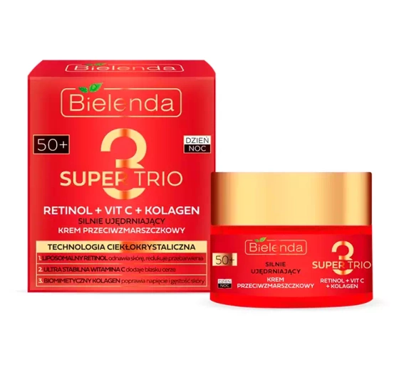 Bielenda Super Trio silnie ujędrniający krem przeciwzmarszczkowy na dzień i na noc 50  50 ml
