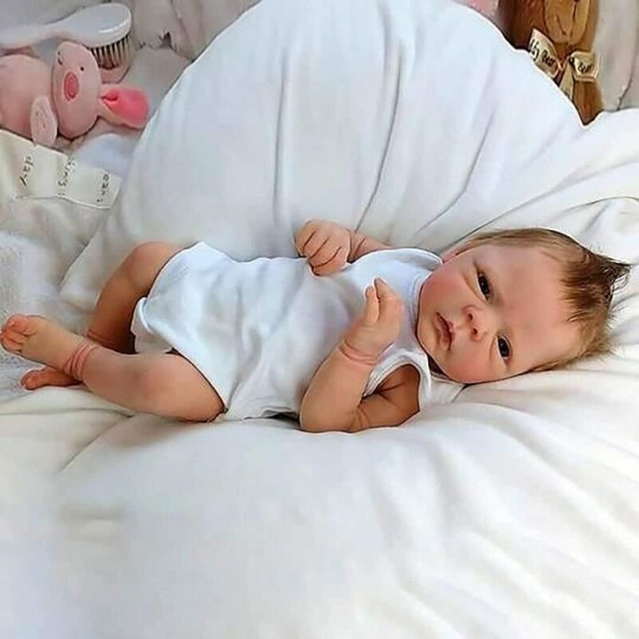 Reborn Baby Boy Doll - Realistic Silicone - Open Eyes - 45 cm