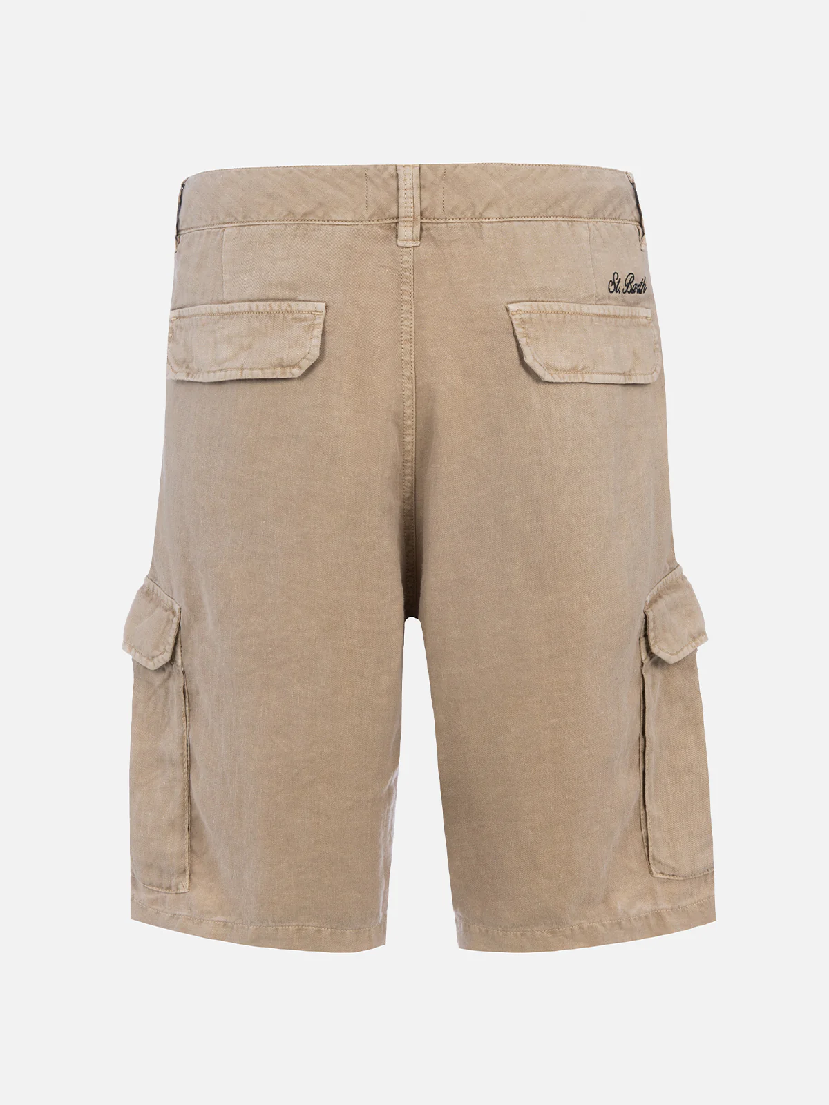 Herenbermudashort van beige linnen Rodi