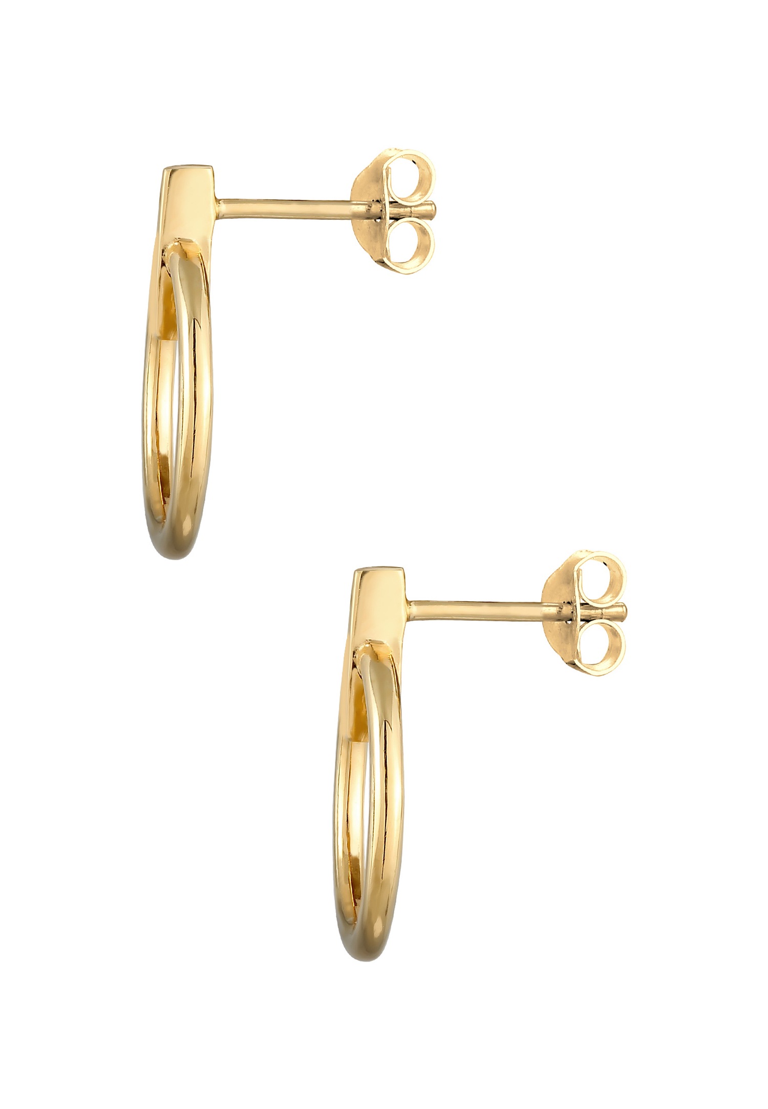 Elli Cercles Découpe Géo Basic Minimal Clous d'Oreille Femme - (925/1000) Argent