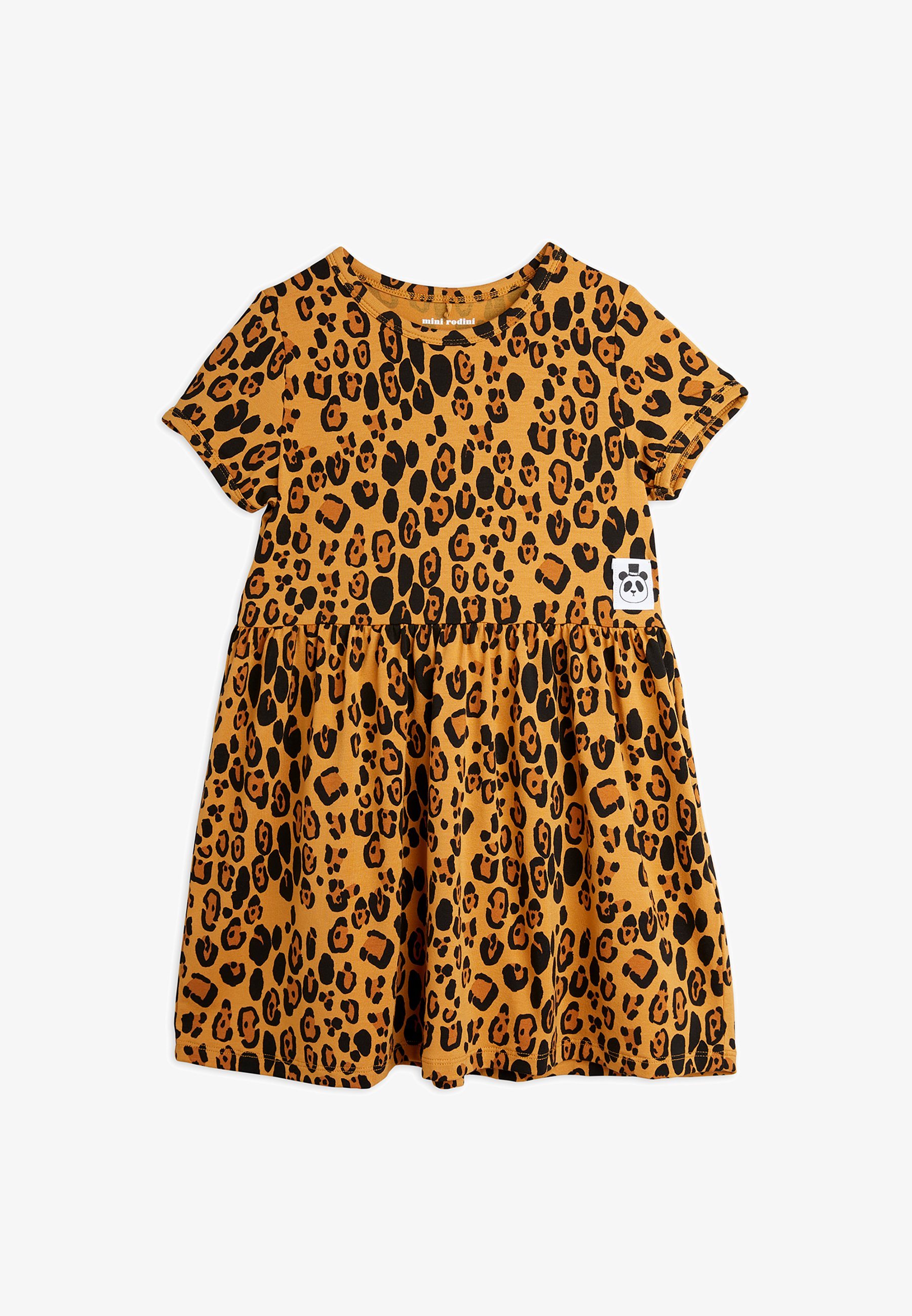 Mini Rodini BASIC LEOPARD JURK - Jersey jurk - beige