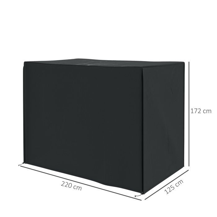 Telo di copertura per altalena da giardino - Outsunny - 220x125x172 cm - Tessuto Oxford - nero