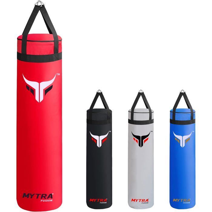 Sacco da boxe vuoto da 152 cm - Mytra Fusion - Sacco da boxe rinforzato non imbottito - Arti marziali Muay Thai - ROSSO