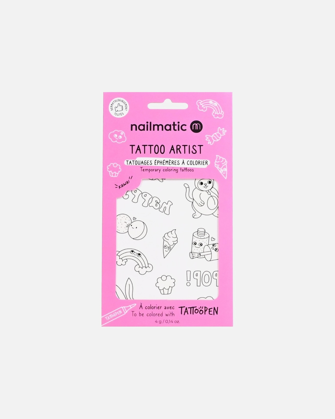 Nailmatic planche de taouage a colorier - kawai
