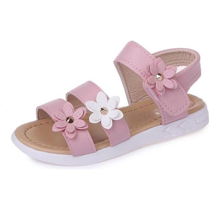 Sandales Fille,21-32 Mode Sandales Bout Ouvert Fille de Marche Été,Chaussure de Sport Outdoor Plage Sandales Fille-Rose