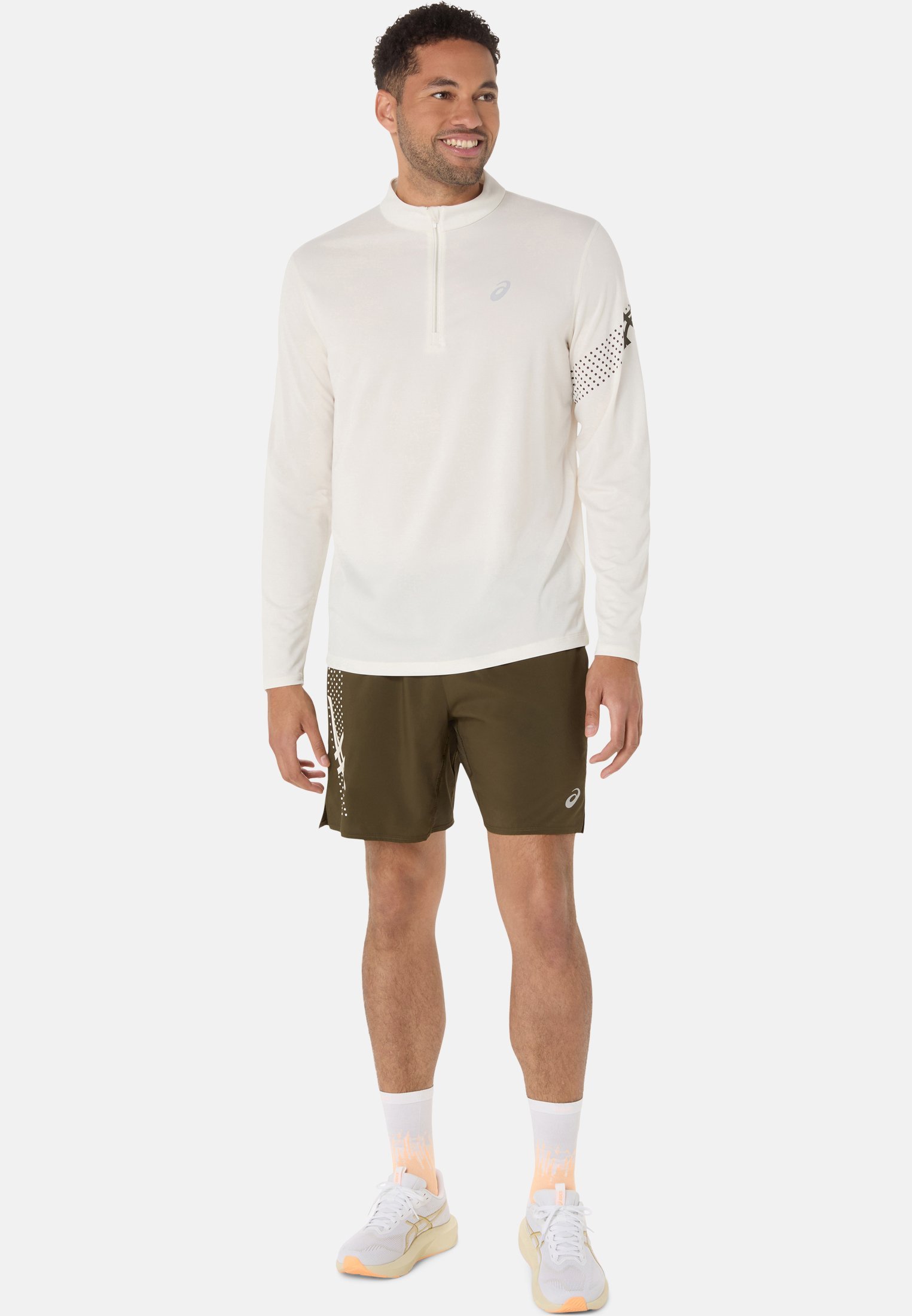ASICS ICON 1/2 ZIP LS - T-shirt sportiva - crema