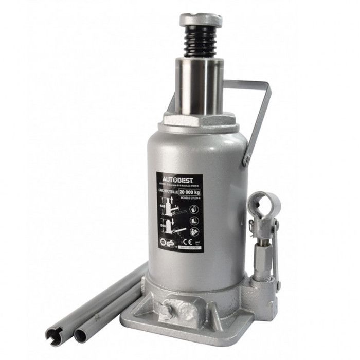 Hydraulische krik - AUTOBEST - 20T - Hefbereik van 244 tot 449 mm - Universeel - Hydraulisch