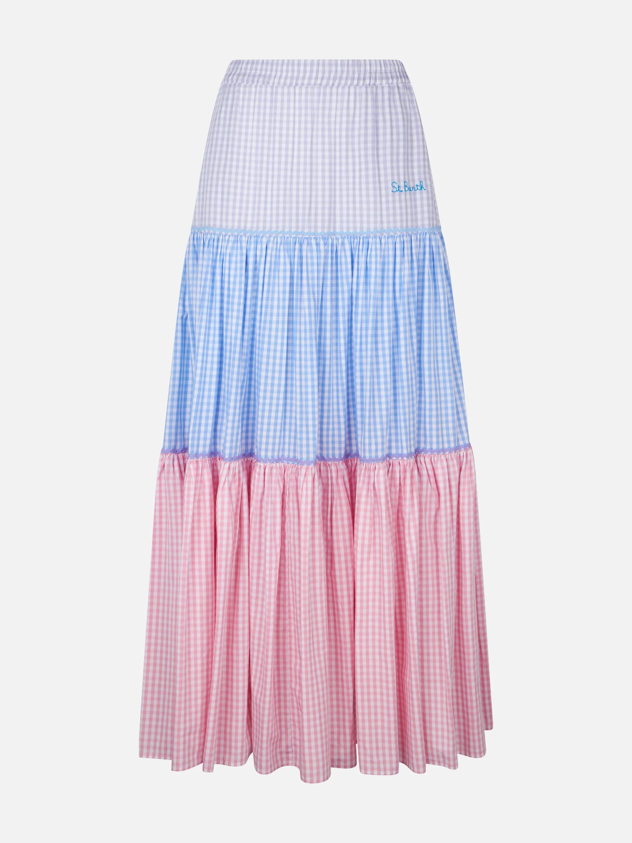 Rok van katoen met Vichy-print