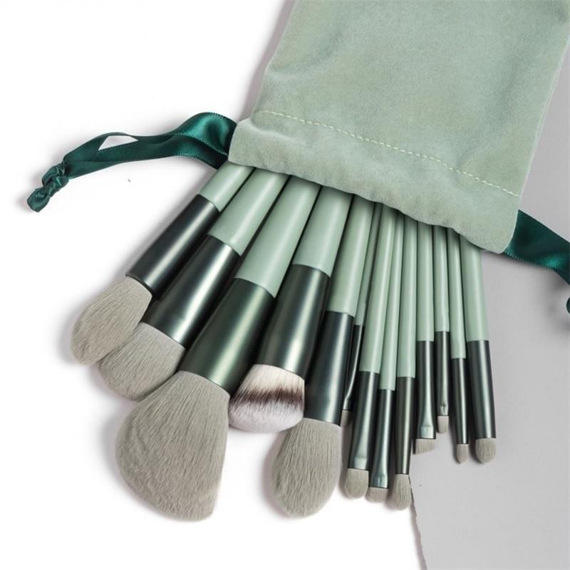 Ensemble de 13 pinceaux de maquillage (fond de teint, poudre, sourcils, fard à paupières, blush) - Kit de beauté complet