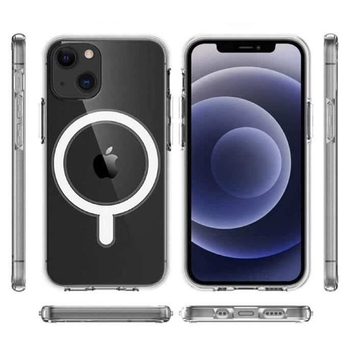iPhone 14 hoesje - Phonillico® - Transparant siliconen - Magnetische ring - Draadloos opladen - Flexibel