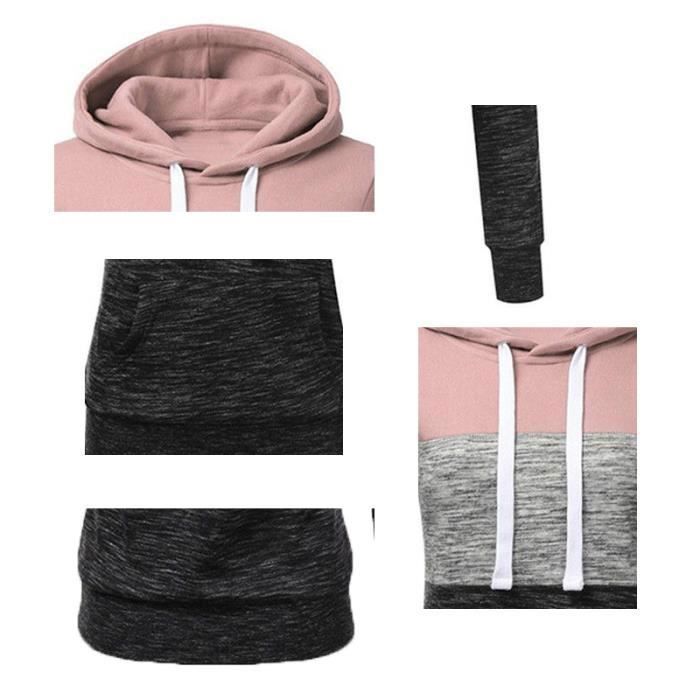 Sweat-shirt Femme en capuchonné de Marque Épissure pull Femme fashion à manches longues d'hiver Veste,Marron