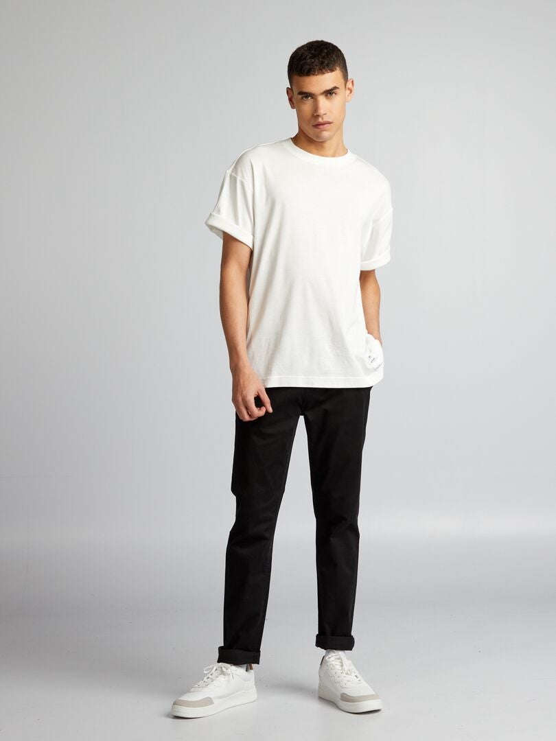 Effen chino broek - zwart