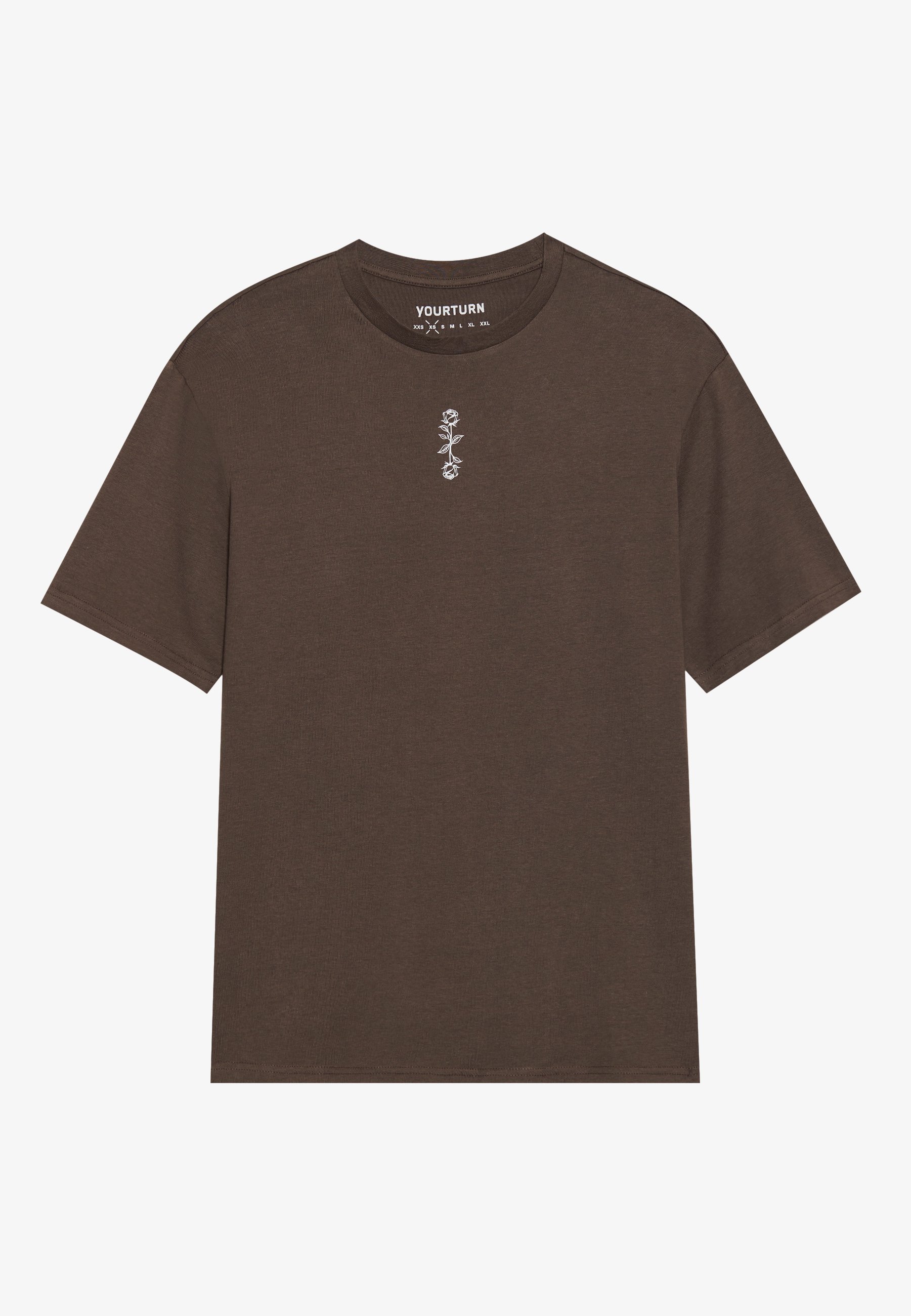 YOURTURN UNISEX 5-PACK - T-shirt met print - chocoladebruin/maanlicht/helderwit/echt zwart