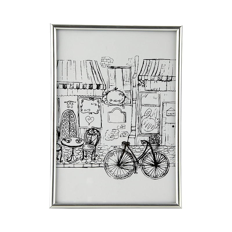 Marco decorativo para el hogar, 21 x 30 cm, plateado.
