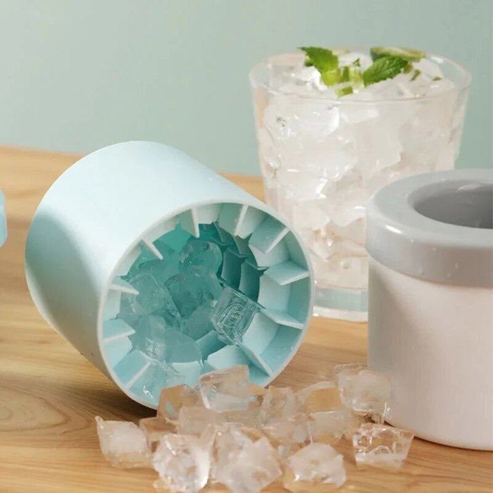 Moule à Glaçons Rond en Silicone – Seau à Glace Créatif Compact pour Réfrigérateur, Bar, Cocktails, Jus et Whisky