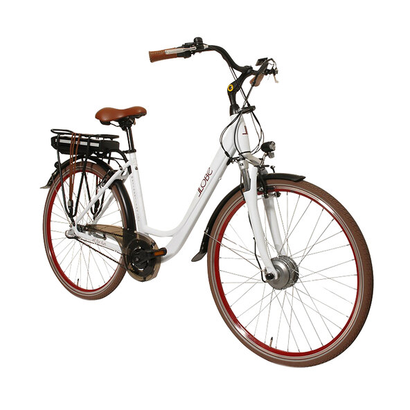 Bicicletă electrică de oraș Metropolitan Joy, alb modern, 28 de colțuri
