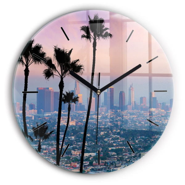 Zegar ścienny dekoracyjny cichy Zachód słońca Los Angeles