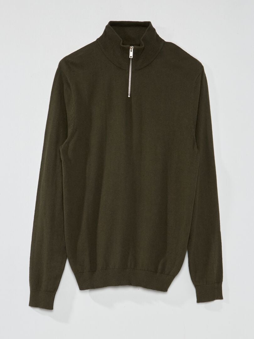 Jersey de cuello alto 'Produkt' - Caqui