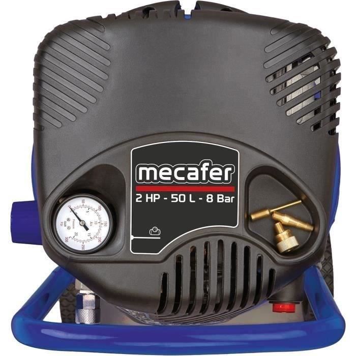 Compresor vertical - MECAFER - 425790 - 50 L - Coaxial azul - Sin aceite