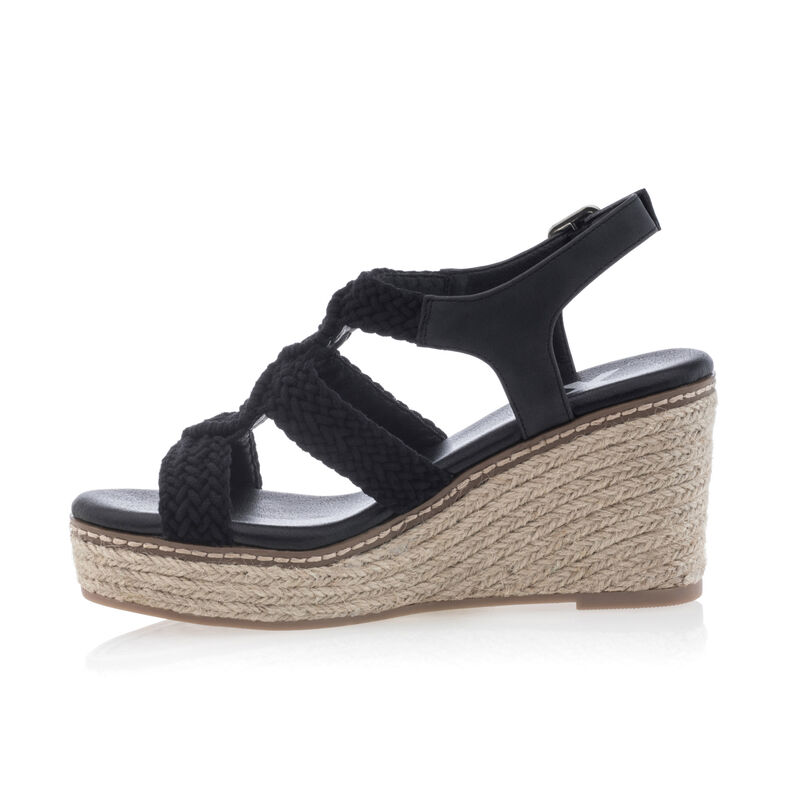 Zwarte espadrilles voor dames met touwzolen