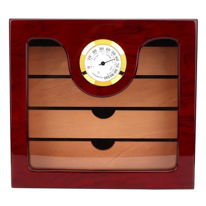 Caja para puros SURENHAP, mueble para puros de gran capacidad con 4 cajones, fabricado en madera de cedro, con humidificador e higrómetro para pipas.