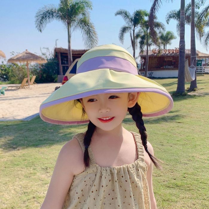 Conjunto de sombrero para niñas FUNMOON: Sombrero de paja + Bolso bonito para viajes al aire libre, playa y chanclas Panamá con girasoles - 336131