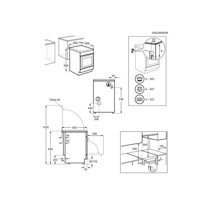Cuisinière Mixte gaz/électrique 4 foyers 60x60 Multifonction ELECTROLUX - LKM624022W