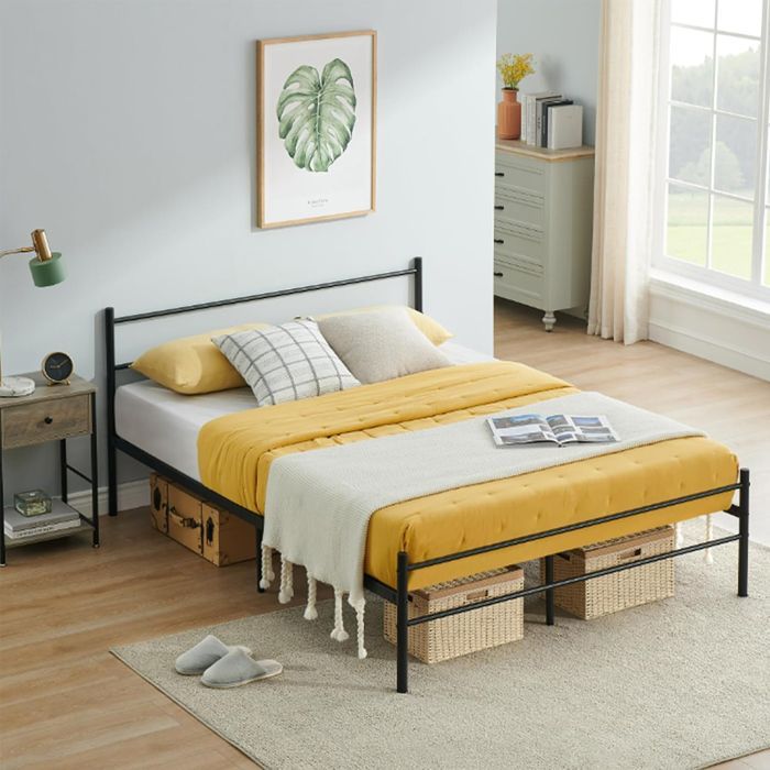 Juego de colchón Frixovel de 140x190 cm y cama con cabecero, edredón y 2 almohadas.