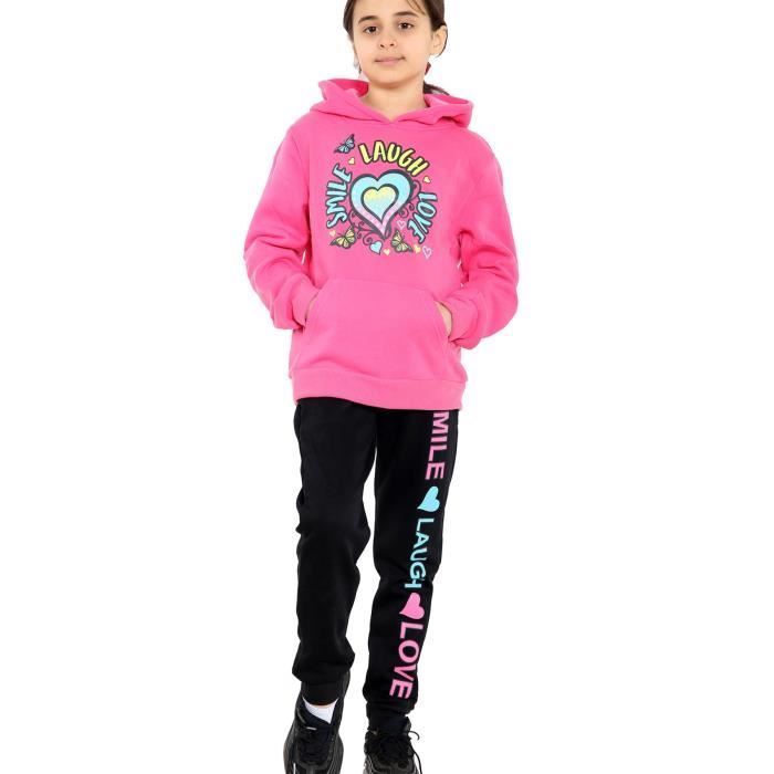 A2Z 4 Kids Smile Laugh Love Printed Tracksuit Sportswear Set for Girls 5-13