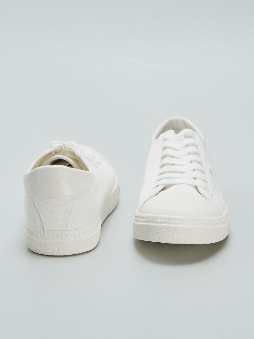 Lage canvas sneakers - WIT