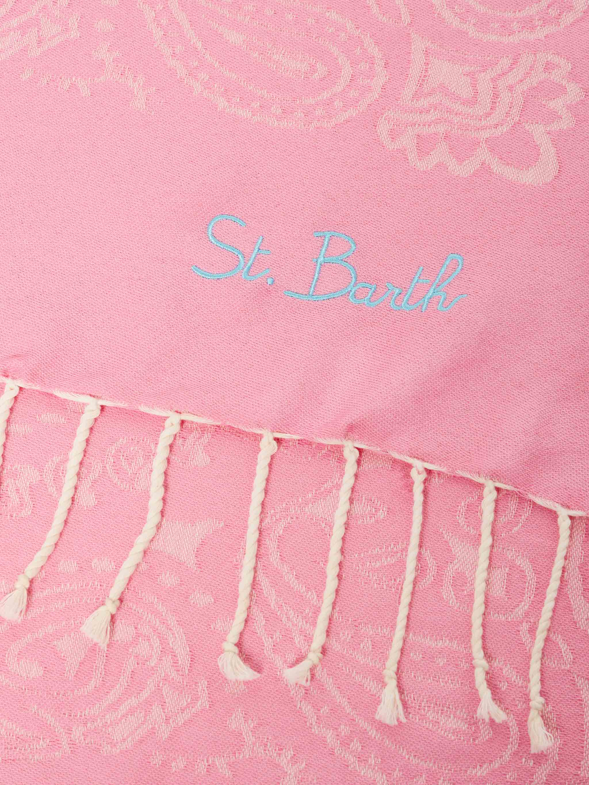 Foutas strandhanddoek van katoen met jacquard bandana
