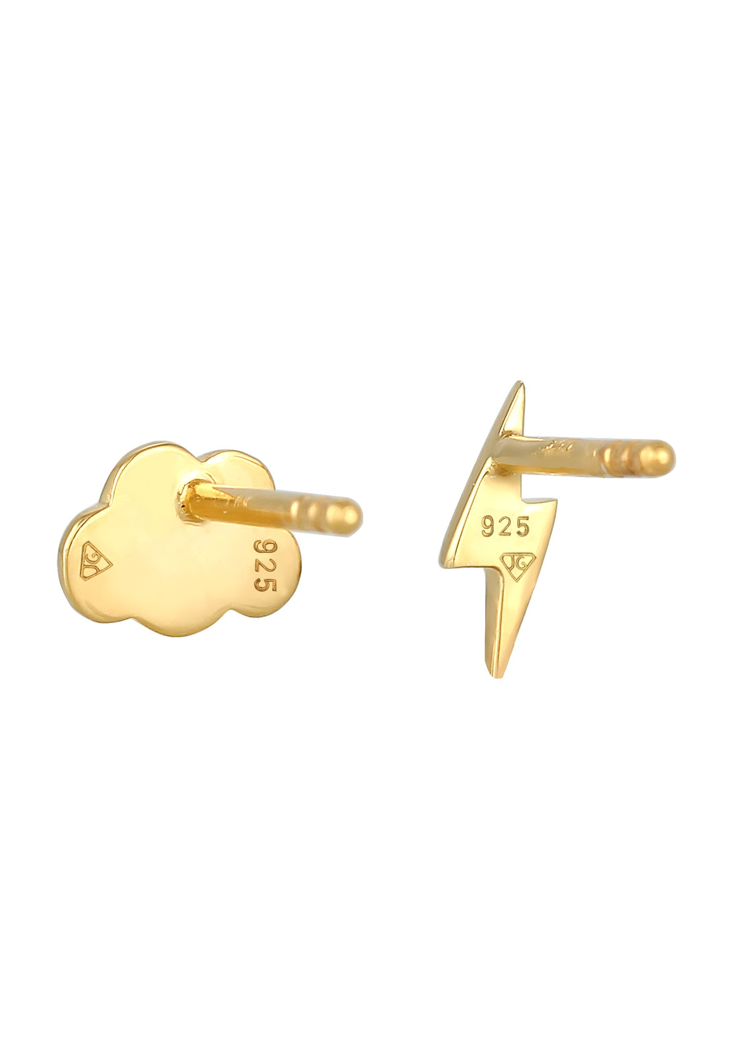 Elli Boucles d'oreilles pour femmes - Cloud Lightning Astro Look Trend Blogger en plaqué or argent 925 Sterling