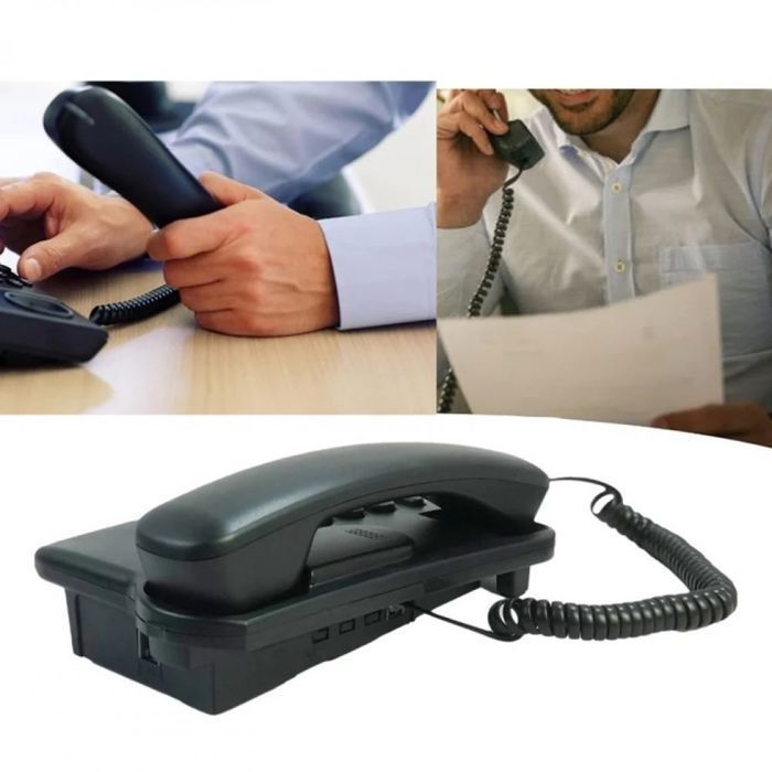 Téléphone fixe filaire, noir, 13,4 x 12,2 cm, grandes touches pour seniors Label