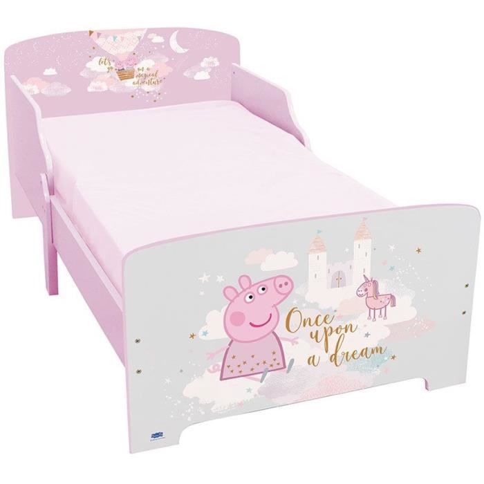 Cama de ensueño de Peppa Pig con base de listones, 140 x 70 cm.