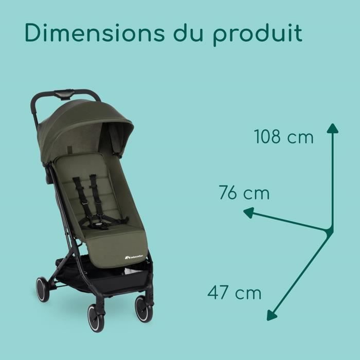 BEBECONFORT SOKO Poussette canne ultra compacte, légère, dès la naissance, jusqu'à 15 kg (3-4 ans environ), Mineral green