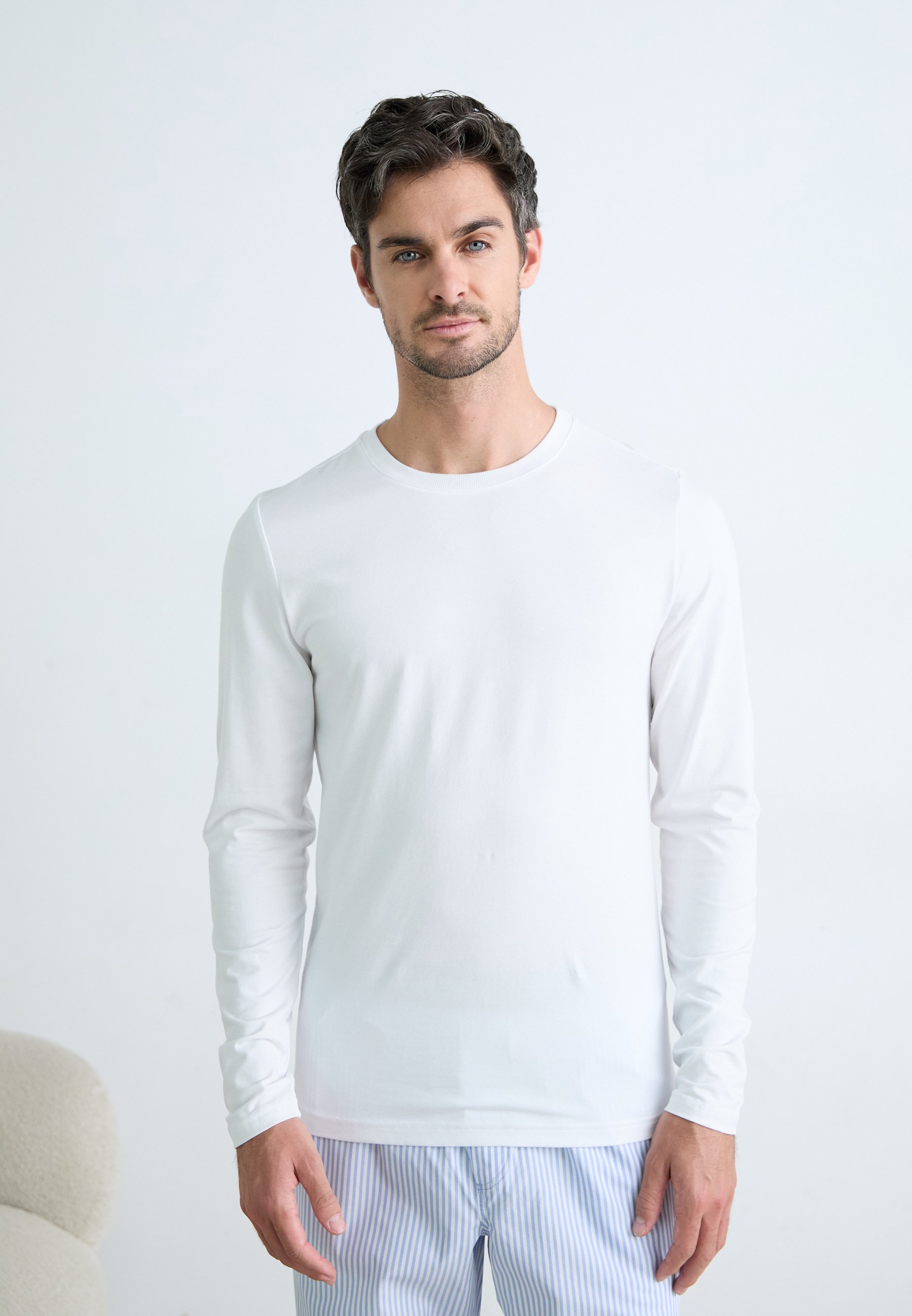 Björn Borg CORE SLIM LONG SLEEVE 2-PACK - Pyjamatop - wit