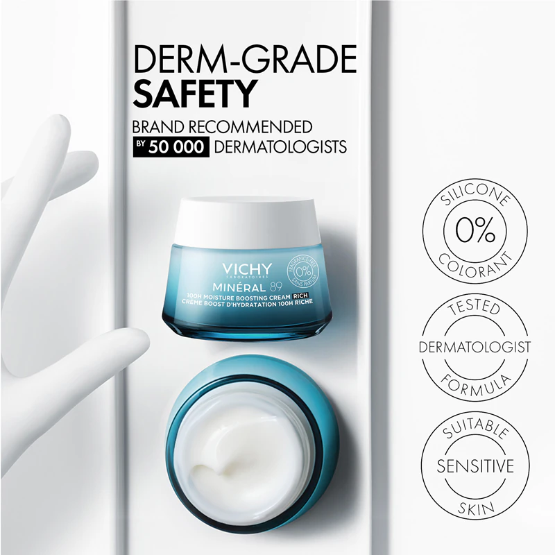 Vichy Minéral 89 Creme Hidratante Rico sem perfume