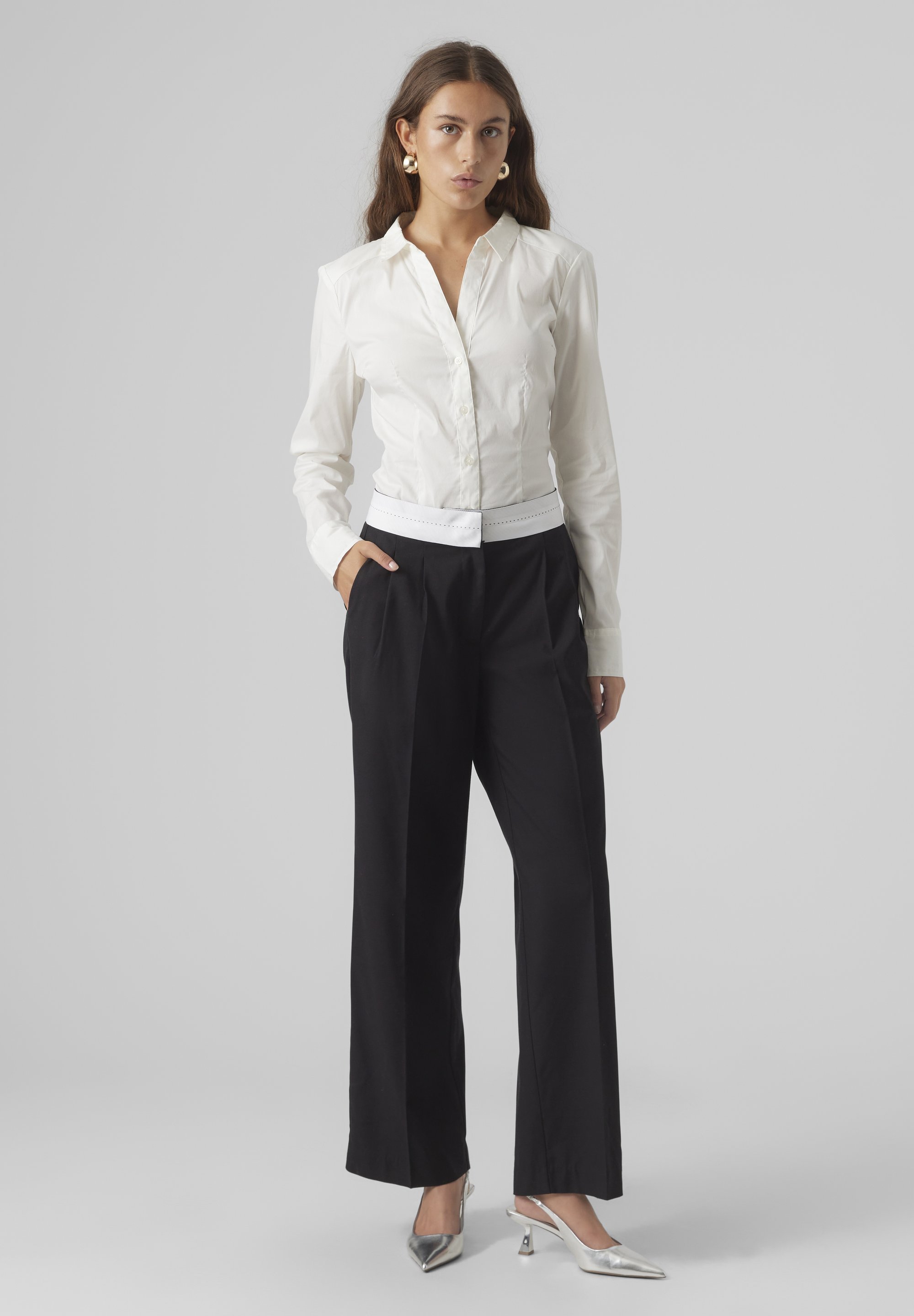 Vero Moda VMLADY - Camicetta con bottoni - bianco neve
