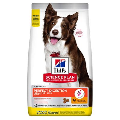 Hill's Science Plan Volwassenen 1+ Perfecte Spijsvertering Middelgroot Ras met Kip
