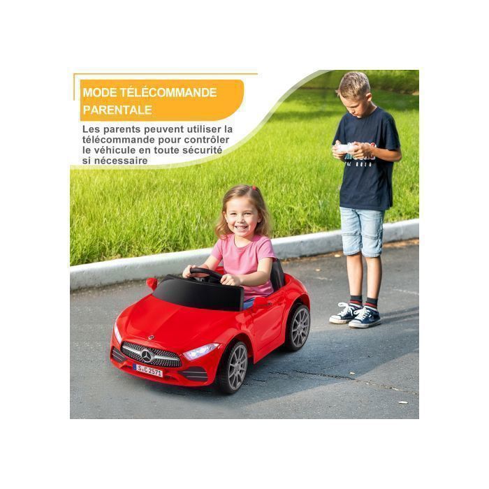 LALAHO Electric Ride-On Car for Children - Mercedes-Benz CLS 350 - 90 x 60 x 40 cm - Red