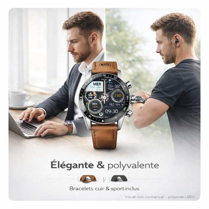 Herre smartwatch – Bluetooth-opkald, sundhedstracking, sports-GPS, 1,39