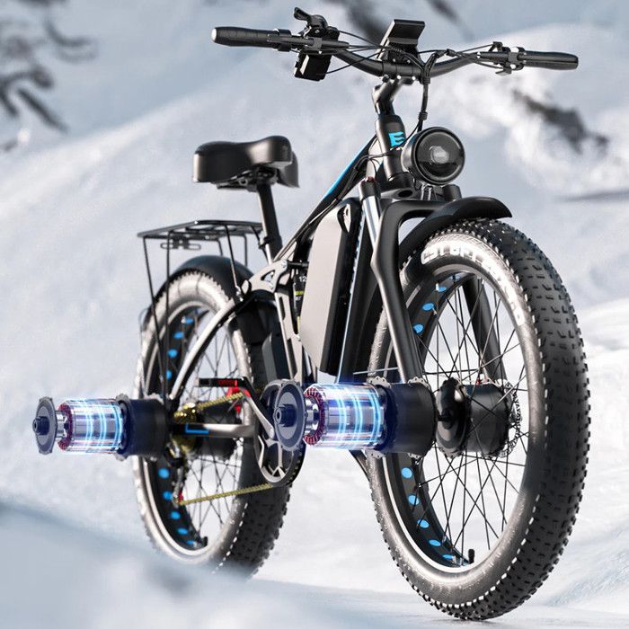 Vélo électrique - E·Bycco EB7 PRO - Double moteur 2000W - 52V 23AH - Frein à huile - Pneus tout-terrain 26