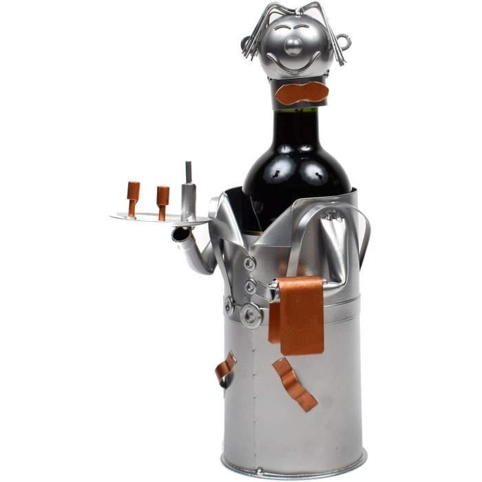 Soporte para botellas, decoración para camareros, 17x14x22cm - Metal