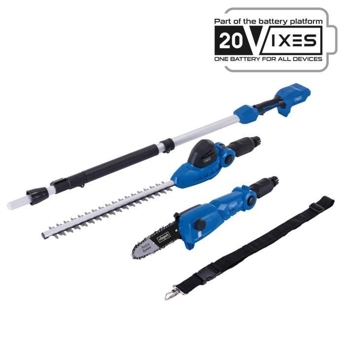 Tijeras de podar inalámbricas de 18 cm + Cortasetos inalámbrico de 41 cm C-PHTS410-X - Telescópico - SCHEPPACH 20V IXES - Batería y cargador no incluidos