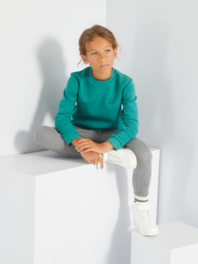 Effen katoenen joggingbroek - Lichtgrijs
