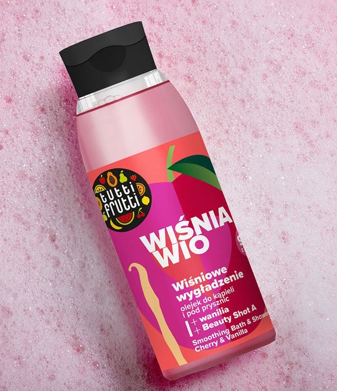 Tutti Frutti mehčalno olje za kopel in prhanje s češnjo in vanilijo Beauty Shot A Vlažilna olja za telo