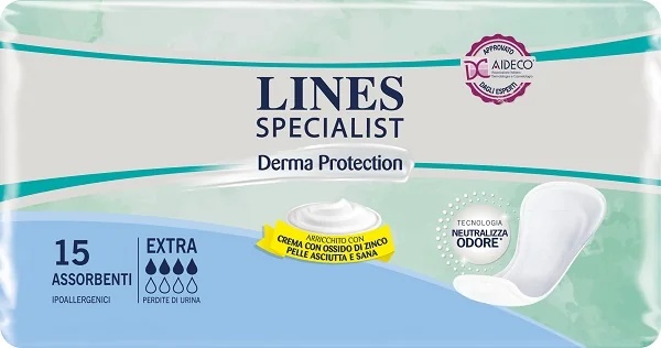 LINES Lines Specialist Derma Anatomical Extra absorbierende Einlagen, 15 Stück