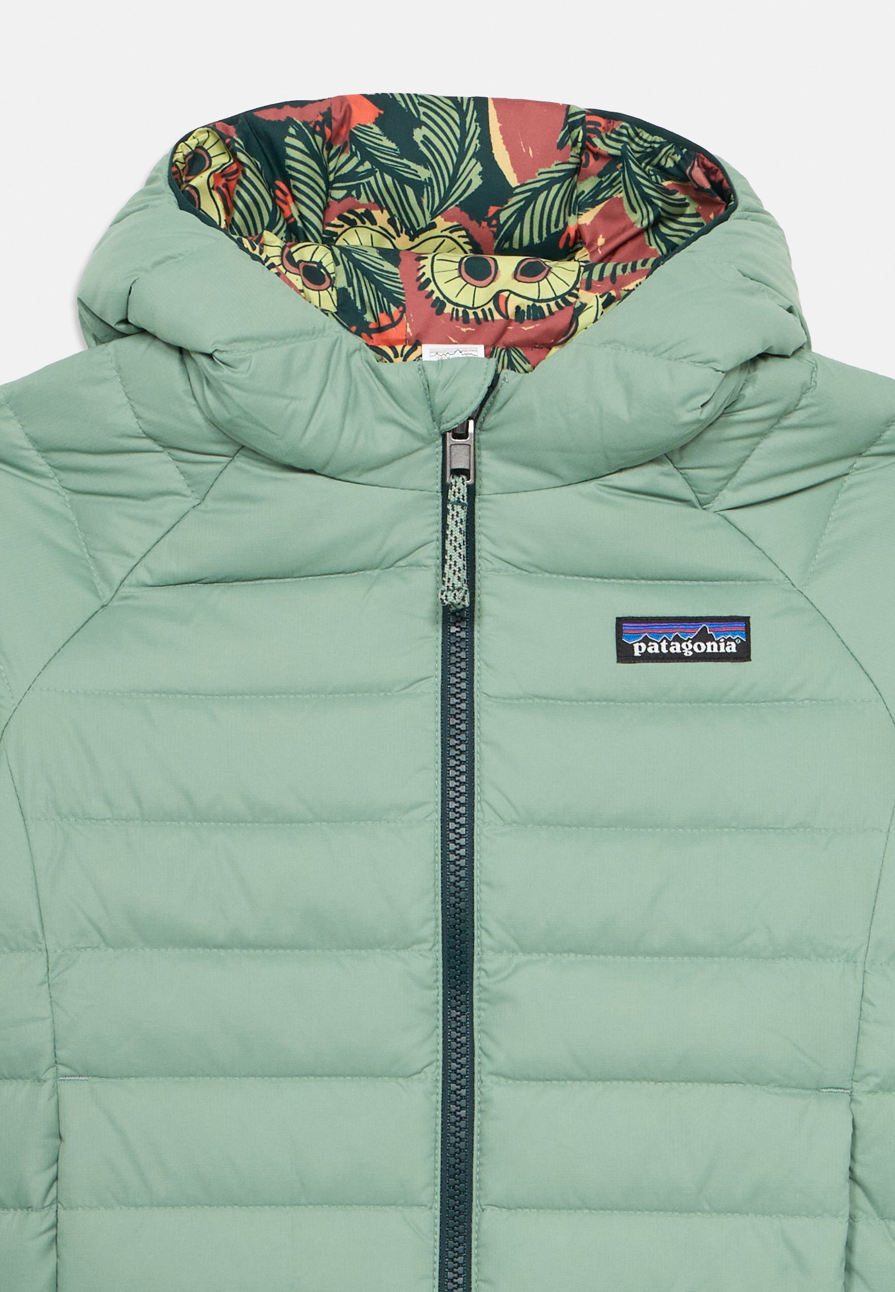 Patagonia BABY REVERSIBLE HOODY UNISEX - Donsjack - mint/oranje